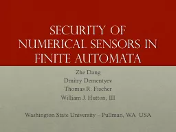 Security of Numerical Sensors in Finite Automata