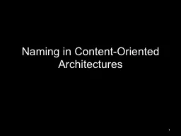 Naming in Content-Oriented Architectures