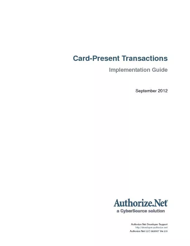 Card-Present TransactionsSeptember 2012