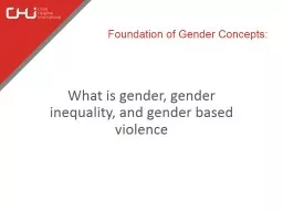 What is gender, gender inequality, and gender based violenc