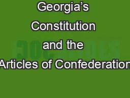 Georgia’s Constitution and the Articles of Confederation