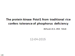 The protein kinase Pstol1 from traditional rice