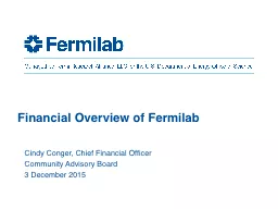 Financial Overview of Fermilab
