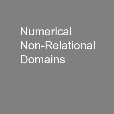 Numerical Non-Relational Domains