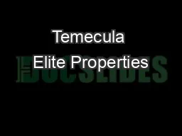 Temecula Elite Properties