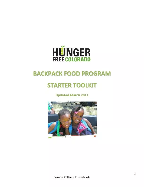 1 Prepared by Hunger Free Colorado