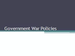 Government War Policies