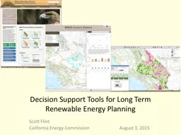 Decision Support Tools for Long Term Renewable Energy Plann