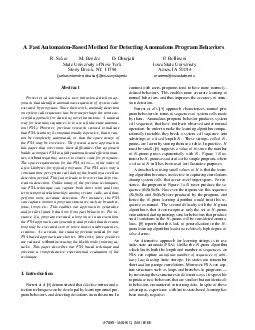 A Fast AutomatonBased Method for Detecting Anomalous Program Behaviors R