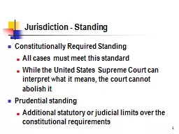 1 Jurisdiction - Standing