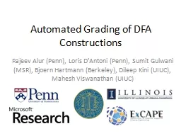 Automated Grading of DFA Constructions