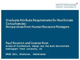 Graduate Attribute Requirements for Real Estate Consultanci