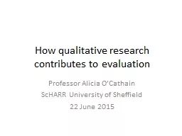 How qualitative research contributes to evaluation