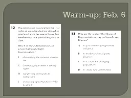 Warm-up: Feb. 6