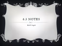 6.3 Notes