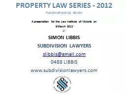 PROPERTY LAW SERIES - 2012