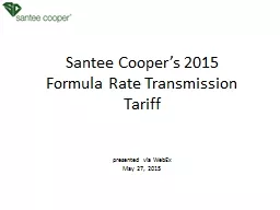Santee Cooper’s 2015 Formula Rate Transmission Tariff