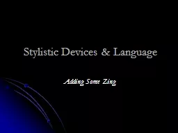 Stylistic Devices & Language