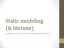 Static modeling