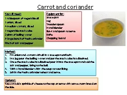 Carrot and coriander