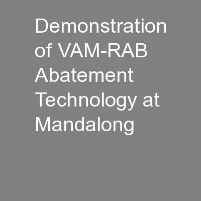 Demonstration of VAM-RAB Abatement Technology at Mandalong