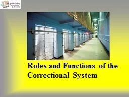 Roles and Functions of the Correctional System