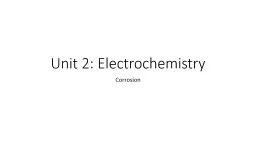 Unit 2: Electrochemistry