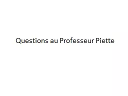 Questions au Professeur