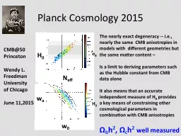 Planck Cosmology 2015