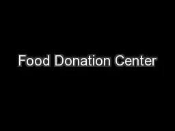 Food Donation Center