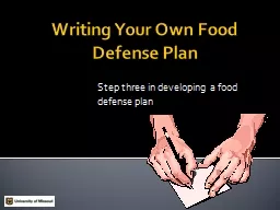 Writing Your Own Food Defense Plan