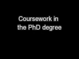 Coursework in the PhD degree