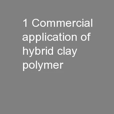 1 Commercial application of hybrid clay polymer