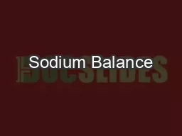 Sodium Balance