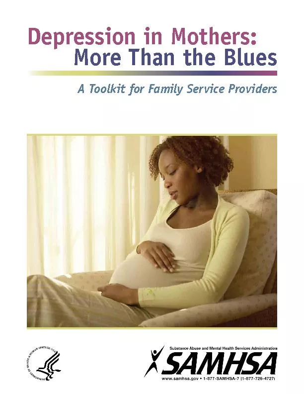 Depression in Mothers:More Than the Blues A Toolkit for Family Servic