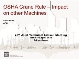 OSHA Crane Rule – Impact on other Machines