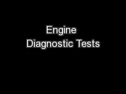 Engine Diagnostic Tests