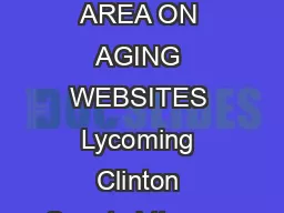 RVSPG Senior Links AREA ON AGING WEBSITES Lycoming Clinton County httpwww