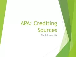 APA: Crediting Sources