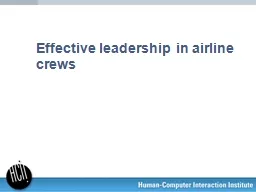 Effective leadership in airline crews