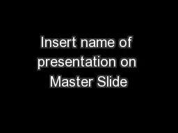Insert name of presentation on Master Slide