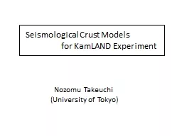 Seismological Crust Models