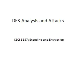 DES Analysis and Attacks