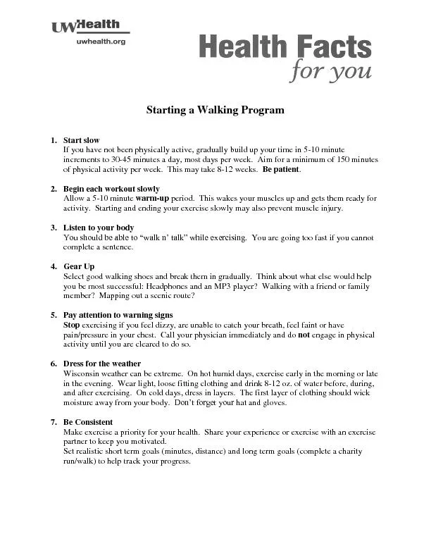 Starting a Walking Program