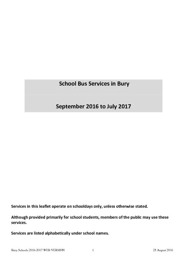 Bury Schools 2016