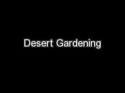 Desert Gardening