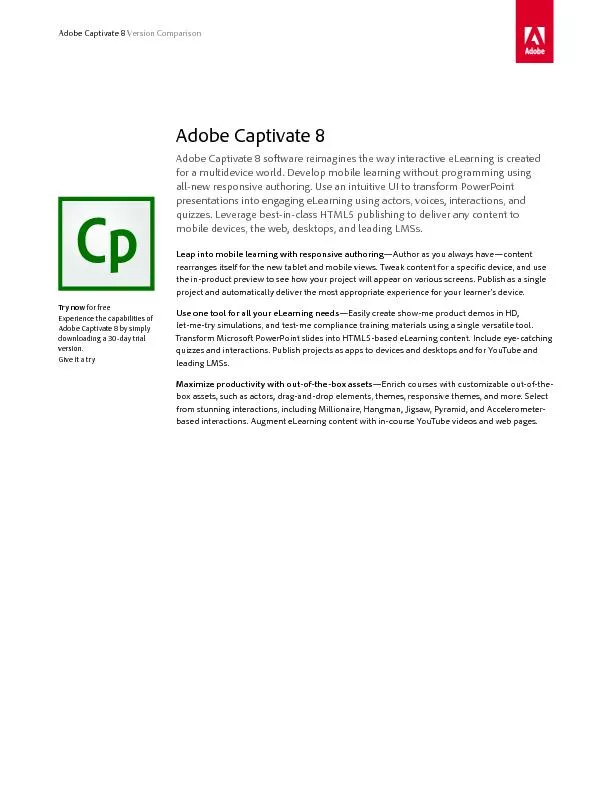 Adobe Captivate 8 Version Comparison