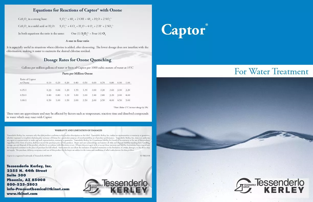 CaptorFor Water Treatment