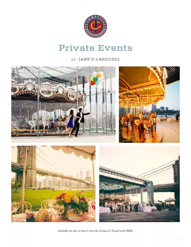 Private Events JANE’S CAROUSEL