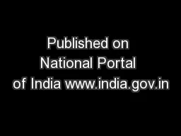 Published on National Portal of India www.india.gov.in